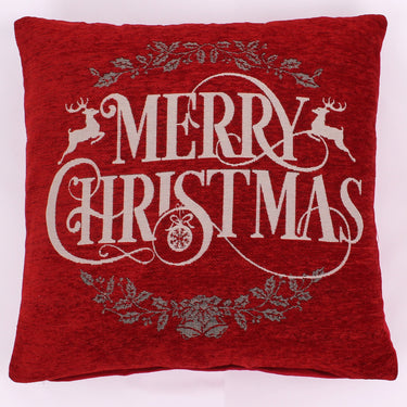 Christmas Merry Red Washable Cotton Soft Cushion 45x45 cm
