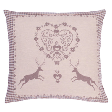 Christmas Reindeer Heart Grey Washable Cotton Soft Cushion 45x45 cm