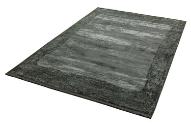 Asiatic London Athera Bordered Bordeaux Viscose Cotton Traditional Abstract Rug - AT03 Atnhracite Border - Medium 120x170 cm (4'x5'6")
