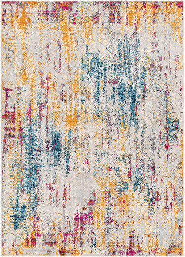 Floransa Abstract Marble Modern Blue, Gray & Light Beige Rug - Large Plus 160x215 cm (5'3'' x 7'1'')