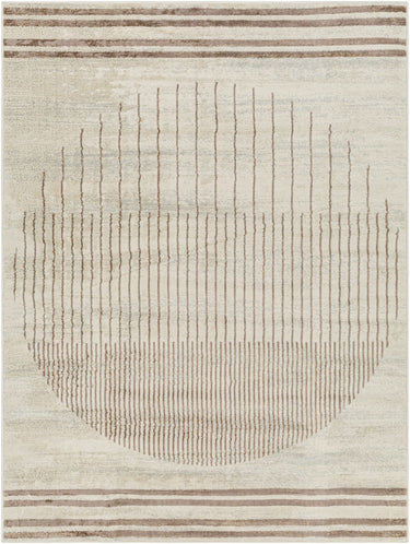 Floransa Geometric Modern Skandi Brown, Tan & Ivory Rug - Medium 120x170 cm (3'11'' x 5'7'')