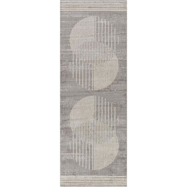 Floransa Geometric Modern Skandi Grey & Light Beige Rug - Design FSA2375 - Runner 80x220 cm (2'7'' x 7'3'')