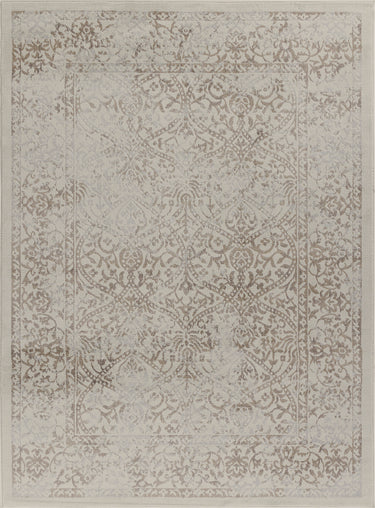 Floransa Vintage Traditional Boho Oriental Ivory, Tan & Light Slate Rug - Medium 120x170 cm (3'11'' x 5'7'')