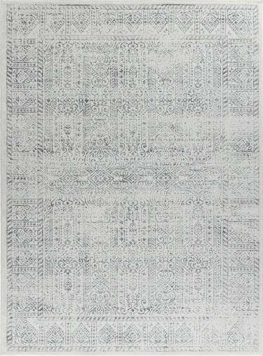 Floransa Vintage Traditional Boho Oriental Grey, Light Slate & Cream Rug - Design FSA2386 - Medium 120x170 cm (3'11'' x 5'7'')