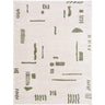 Fossay Washable Shaggy Modern Green, Ivory & Grass Green Rug - Design FSG2302 - Medium 120x170 cm (3'11'' x 5'7'')