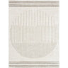 Fossay Washable Shaggy Modern Grey & Ivory Rug - Design FSG2309 - Medium 120x170 cm (3'11'' x 5'7'')