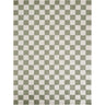Fossay Washable Checkered Shaggy Modern Green, Ivory & Grass Green Rug - Medium 120x170 cm (3'11'' x 5'7'')