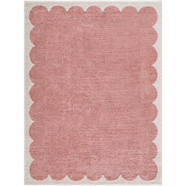 Fossay Washable Shaggy Pink, Rose & Ivory Rug - Design FSG2353 - Large Plus 160x213 cm (5'3'' x 7')