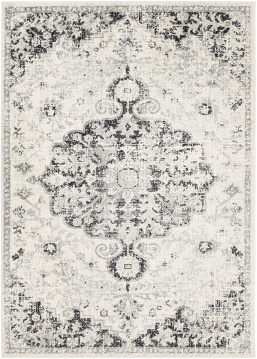 Harput Vintage Traditional Boho Oriental Black, Light Beige & Medium Grey Rug - Medium 120x170 cm (3'11'' x 5'7'')