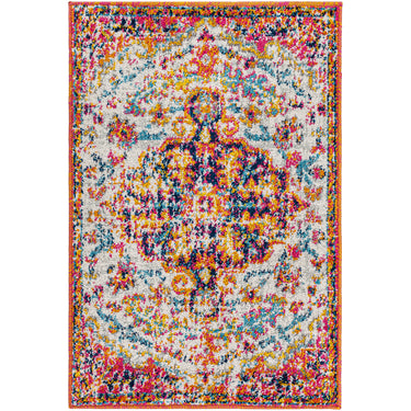 Harput Vintage Traditional Boho Oriental Pink, ight Beige & Mustard Rug - X-Small 60x90 cm (1'11'' x 2'11'')