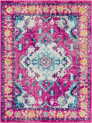 Harput Vintage Traditional Boho Oriental Pink, Fuchsia & SkyBlue Rug - Large Plus 160x220 cm (5'3'' x 7'3'')