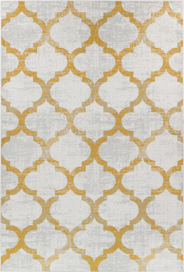 Harput Skandi Oriental Yellow, White & Light Grey Rug - Medium 120x170 cm (3'11'' x 5'7'')