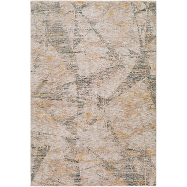 Naila Modern Graphic Abstract Beige & Beige Blue Yellow Rug - Large Plus 152x225 cm (5' x 7'5'')
