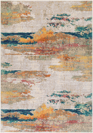 Illusions Abstract Marble Saffron Modern Yellow, Ivory & Light Grey Rug - Design ILS2302 - Large Plus 160x220 cm (5'3'' x 7'3'')
