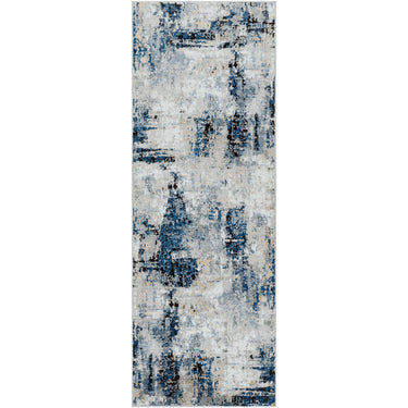 Jolie Abstract Marble Modern Blue, Beige & Grey Rug - Runner 80x220 cm (2'7'' x 7'3'')