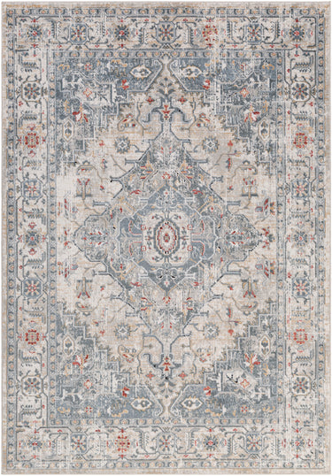 Jolie Traditional Vintage Oriental Grey, Tan & Ivory Rug - Design JLO2307 - Large Plus 160x220 cm (5'3'' x 7'3'')