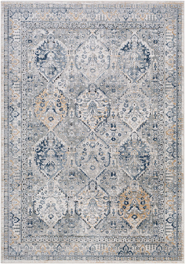 Jolie Traditional Vintage Oriental Grey, Tan & Ivory Rug - Design JLO2311 - Medium 120x170 cm (3'11'' x 5'7'')