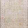 Kemer Vintage Washable Oriental Green, Blue & Dusty Coral Rug - Large Plus 160x213 cm (5'3'' x 7')