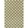 Klopp Modern Wool Checkered Green, Olive Green & Beige Rug - Large Plus 153x219 cm (5' x 7'2'')
