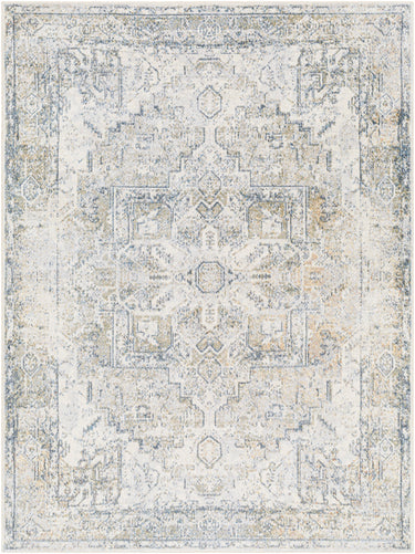 Lillian Traditional Washable Vintage Oriental Taupe, Light Grey & Off-White Rug - Large Plus 160x213 cm (5'3'' x 7')