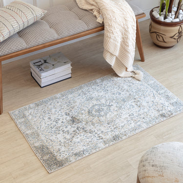Lillian Traditional Washable Vintage Oriental Brown, Ivory & Yellow Rug