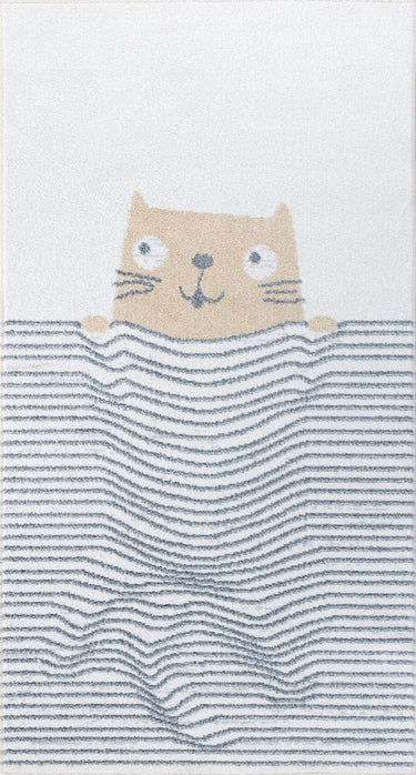 Lillian Kids Washable Beige, Black & Brown Rug - Small 80x150 cm (2'7'' x 4'11'')