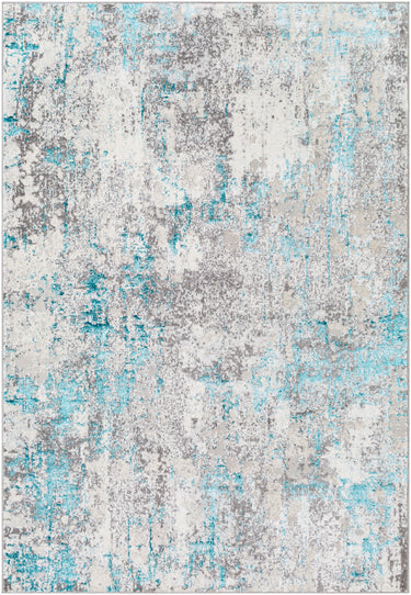 Lustro Abstract Modern Blue, Light Beige & Ivory Rug - Design LSR2316 - Medium 120x170 cm (3'11'' x 5'7'')
