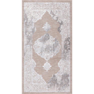Lustro Vintage Oriental Beige, White & Light Grey Rug - Small 80x150 cm (2'7'' x 4'11'')