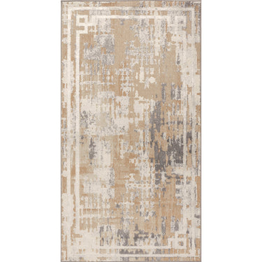 Lustro Modern Abstract Beige, Tan & Off-White Rug - Small 80x150 cm (2'7'' x 4'11'')