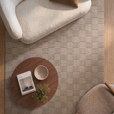 Mercer Natural Hand-Woven Wool Checkerboard Rug - lifestyle view