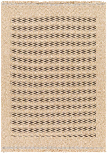 Mirage Cottage Fringe Jute Look Runner Outdoor Beige, Tan & Black Rug - Design MGE2302 - Small Plus 117x166 cm (3'10'' x 5'5'')