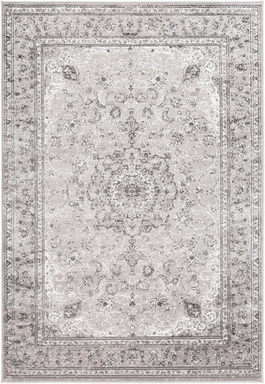 Monte Carlo Vintage Traditional Boho Oriental Black, Light Gray & Charcoal Rug - Large Plus 160x220 cm (5'3'' x 7'3'')
