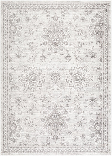 Monte Carlo Vintage Traditional Boho Oriental Grey, LightGray & White Rug - Large Plus 160x220 cm (5'3'' x 7'3'')