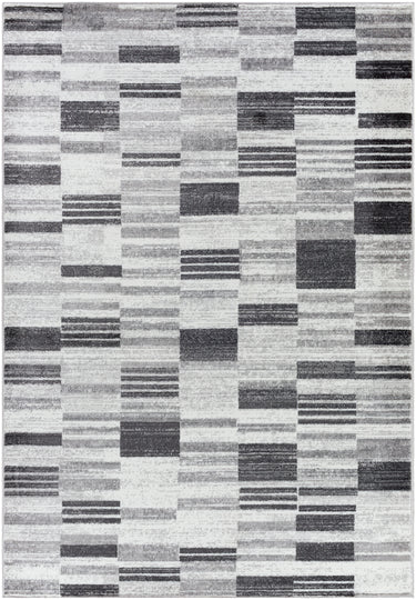 Monte Carlo Modern Graphic Skandi Black, White & Gray Rug - Medium 120x170 cm (3'11'' x 5'7'')