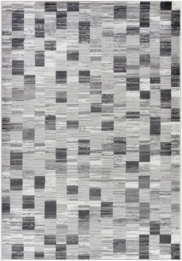 Monte Carlo Modern Graphic Skandi Black, White & Medium Gray Rug - Design MNC2362 - Medium 120x170 cm (3'11'' x 5'7'')