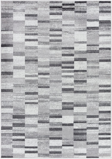 Monte Carlo Modern Graphic Skandi Black, White & Medium Gray Rug - Design MNC2364 - Medium 120x170 cm (3'11'' x 5'7'')