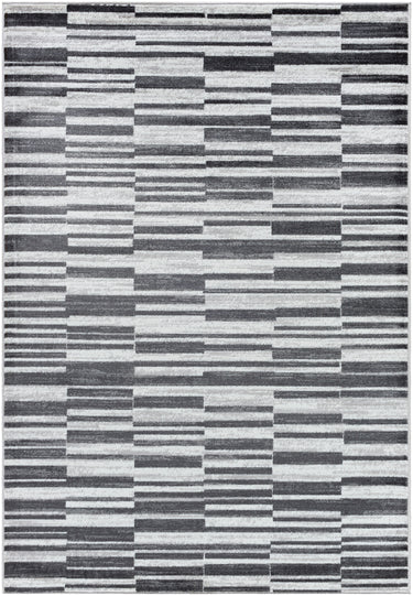 Monte Carlo Modern Graphic Skandi Black, White & Medium Gray Rug - Design MNC2365 - Medium 120x170 cm (3'11'' x 5'7'')