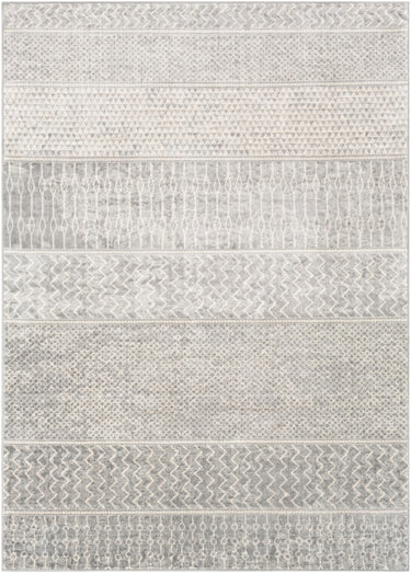 Monaco Geometric Skandi Global Grey, SilverGray & Ivory Rug - Medium Plus 130x180 cm (4'3'' x 5'11'')