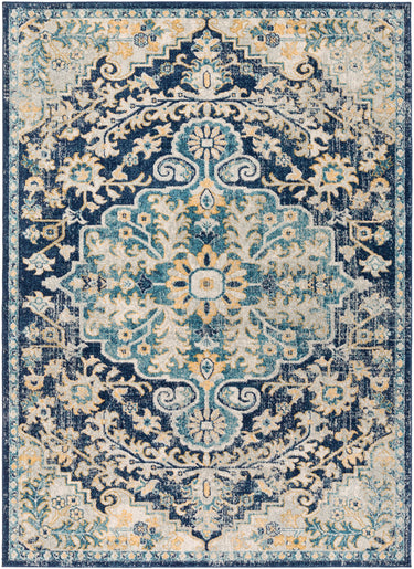 Murat Vintage Oriental Blue, InkBlue & Aqua Rug - Large Plus 160x220 cm (5'3'' x 7'3'')