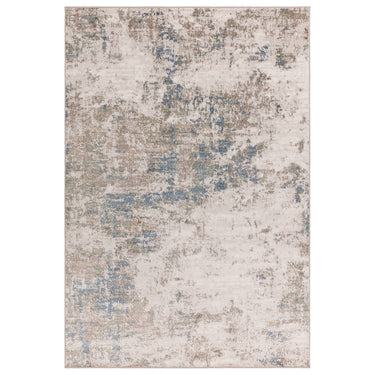 Opal OP01 Blue Soft High-Low Abstract Rug - overhead view