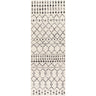 Pisa Geometric Runner Berber Grey, Black & Off-White Rug - Runner 80x220 cm (2'7'' x 7'3'')