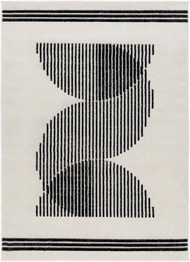 Pisa Modern Skandi Black, Off-White & Medium Grey Rug - Large Plus 150x213 cm (4'11'' x 7')