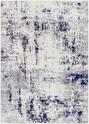 Pisa Modern Abstract Blue, Light Gray & Charcoal Rug - Large Plus 150x213 cm (4'11'' x 7')