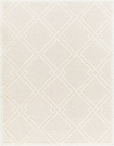 Rodos Modern Soft Plush Pile Shaggy Grey, Beige & White Rug - Design RDO2312 - Medium 120x170 cm (3'11'' x 5'7'')