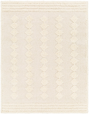 Rodos Modern Soft Plush Pile Shaggy Grey, Beige & White Rug - Design RDO2319 - Medium 120x170 cm (3'11'' x 5'7'')
