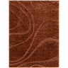Rodos Modern Soft Plush Pile Shaggy Terracotta Rug - Design RDO2355 - Large Plus 160x213 cm (5'3'' x 7')