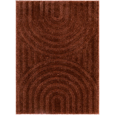 Rodos Modern Soft Plush Pile Shaggy Terracotta Rug - Design RDO2359 - Large Plus 160x213 cm (5'3'' x 7')