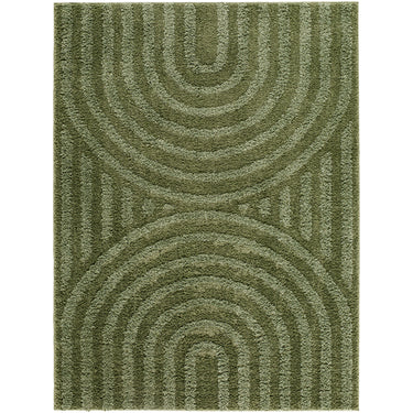Rodos Modern Soft Plush Pile Shaggy Green Rug - Design RDO2360 - Large Plus 160x213 cm (5'3'' x 7')