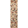 Riley Modern Graphic Skandi Red, Light Green & Dark Brown Rug - Design RLY5010 - Runner 60x225 cm (2' x 7'5'')