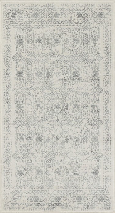 Roma Vintage Traditional Boho Oriental Grey, Light Slate & Ivory Rug - Small 80x150 cm (2'7'' x 4'11'')